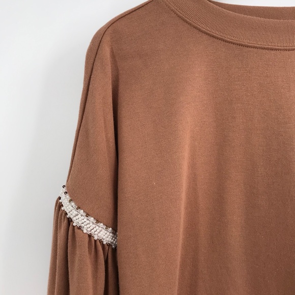Mossimo Brown Embellished Sweatshirt - Picture 2 of 7